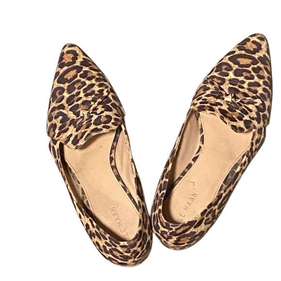 Cole Haan Calf Hair Pointed Toe Leopard Print Flats Size 9.5 - Picture 2 of 8